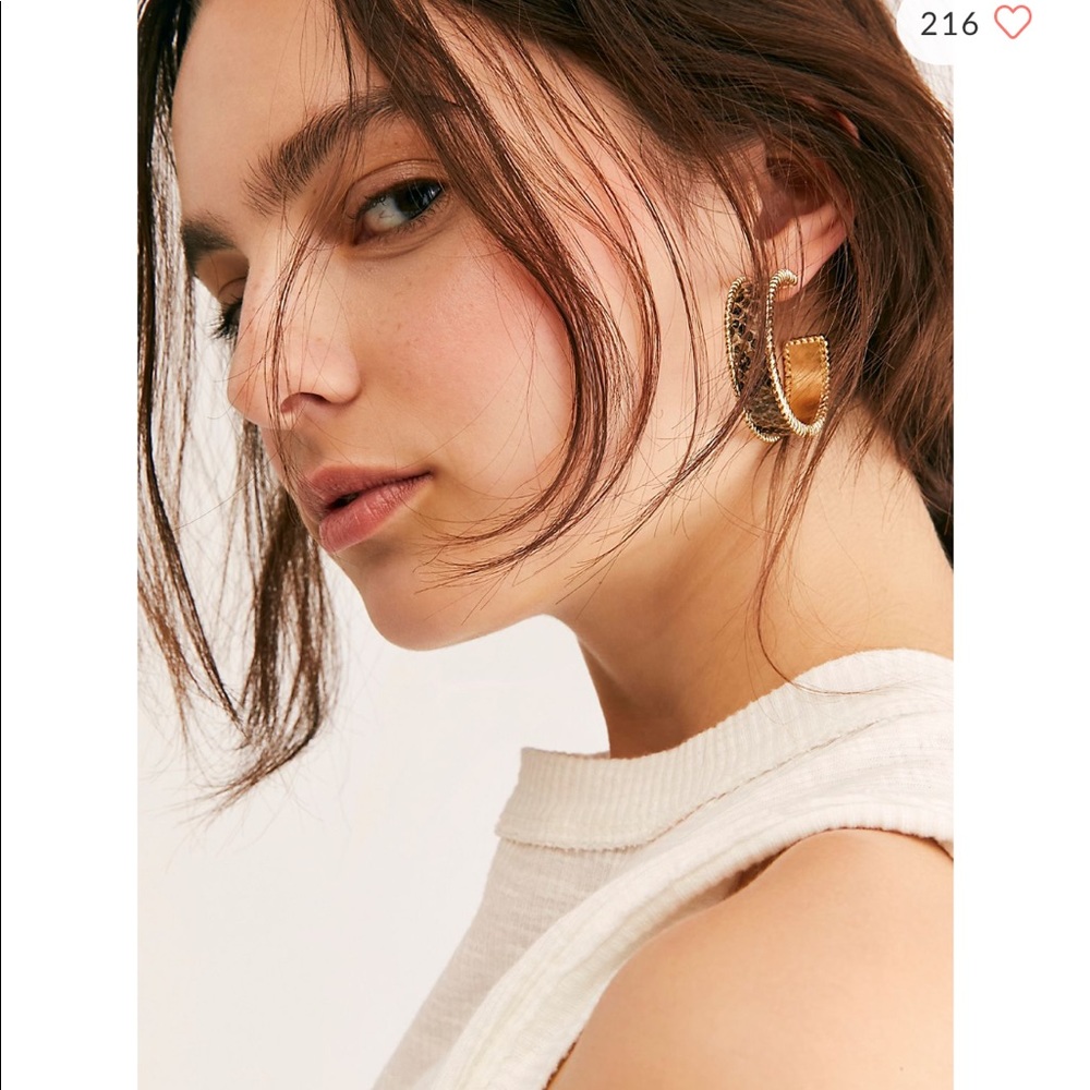 Free people wild one chunky hoop earrings